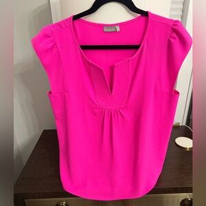 “Ellie Kai” hot pink cap sleeve shirt